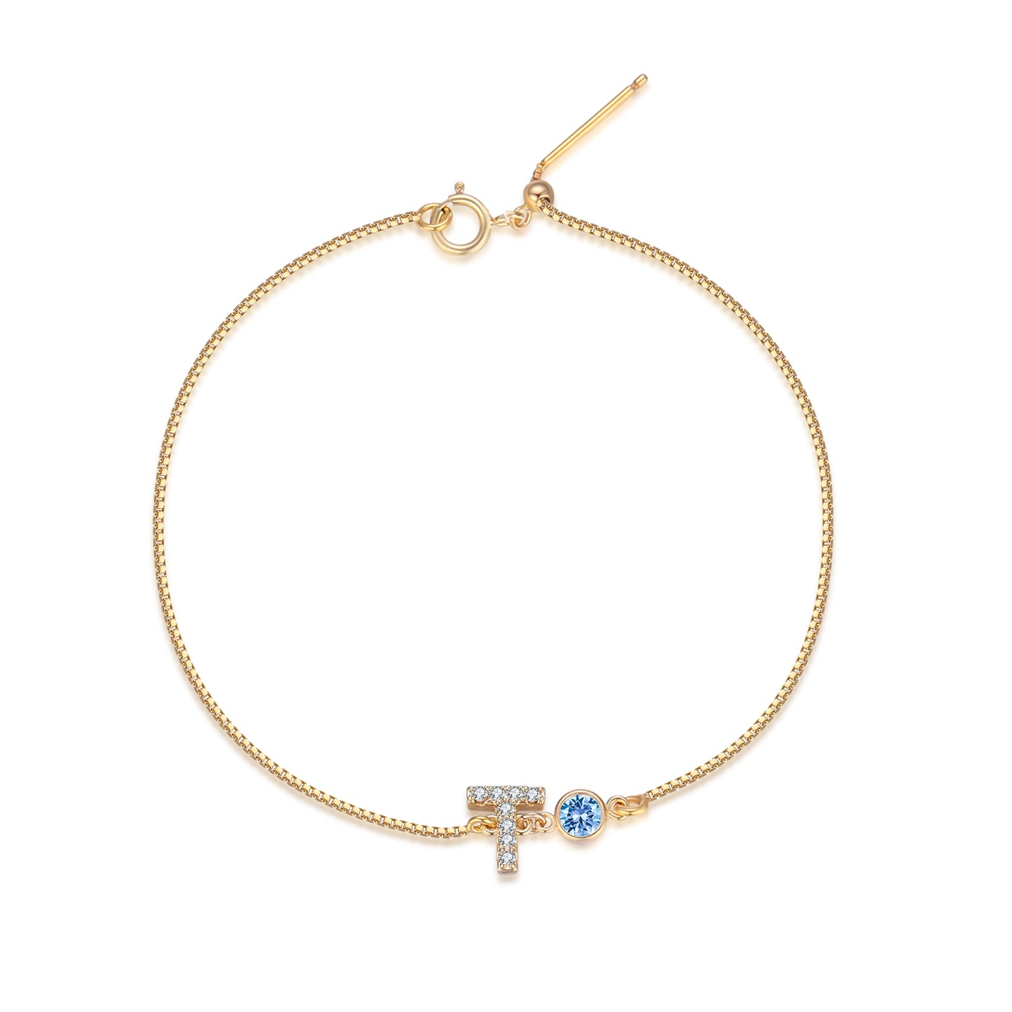 14KGF Initial Bracelet - Wishe19