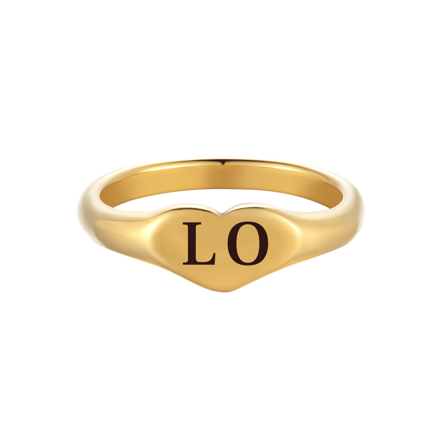 Personalized Heart Initial Ring - Wishe19