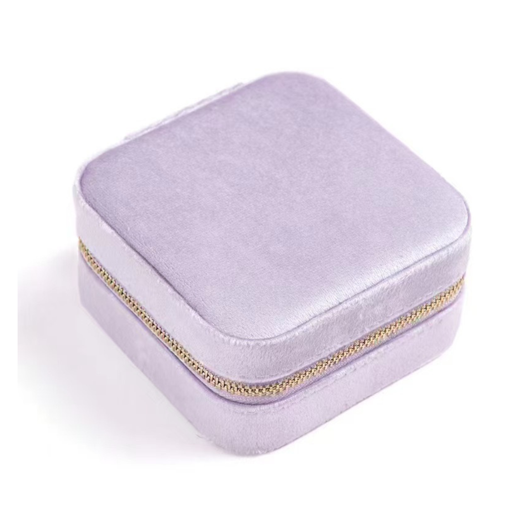 高級絨面收納首飾盒 Customized jewelry box with name - Wishe19