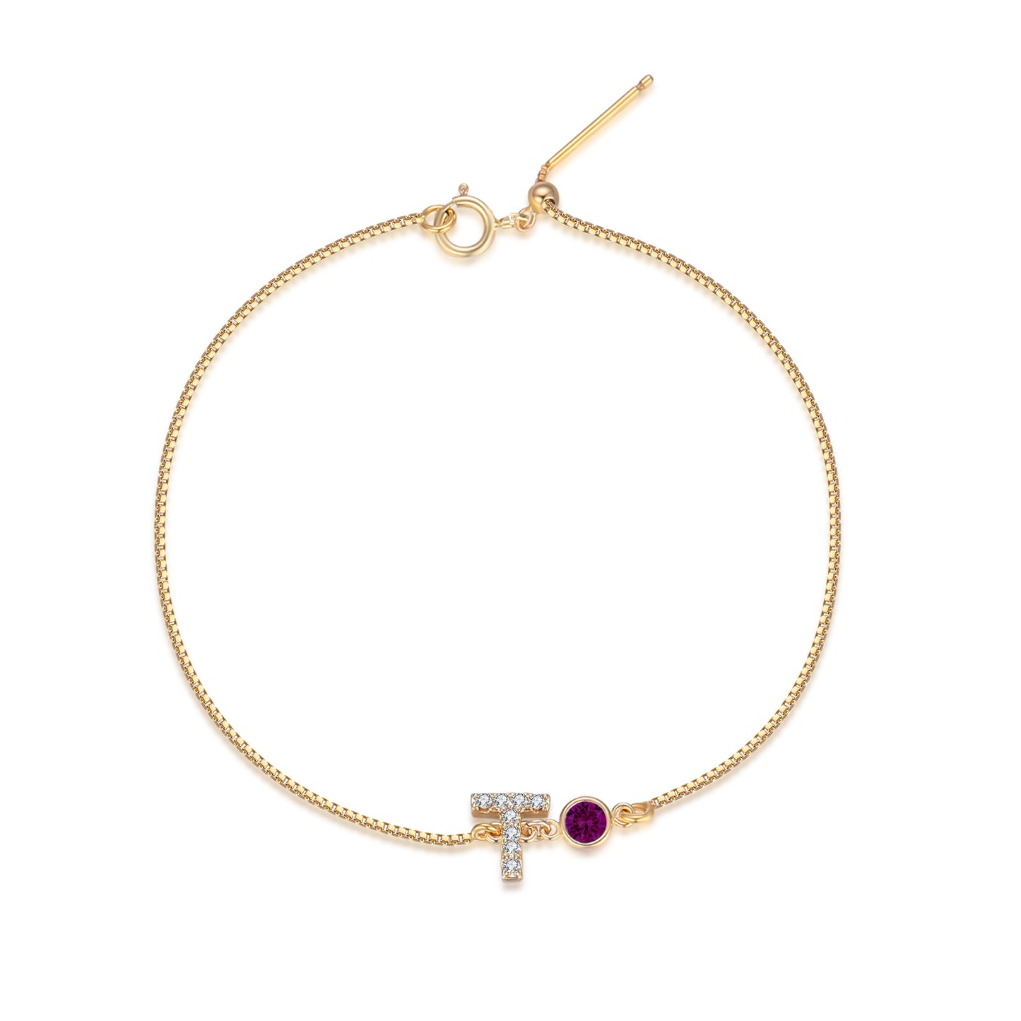 14KGF Initial Bracelet - Wishe19