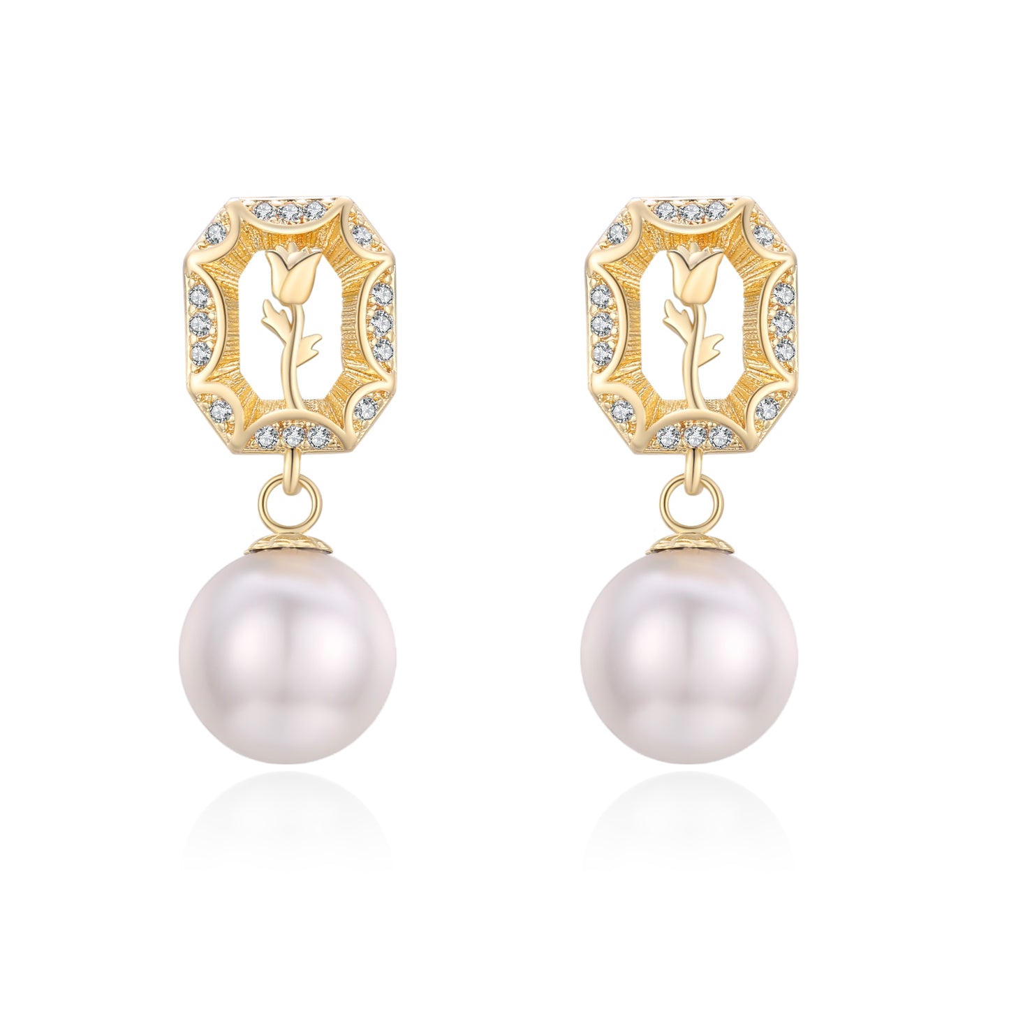 Rebel Rose Earring- White Pearl - Wishe19