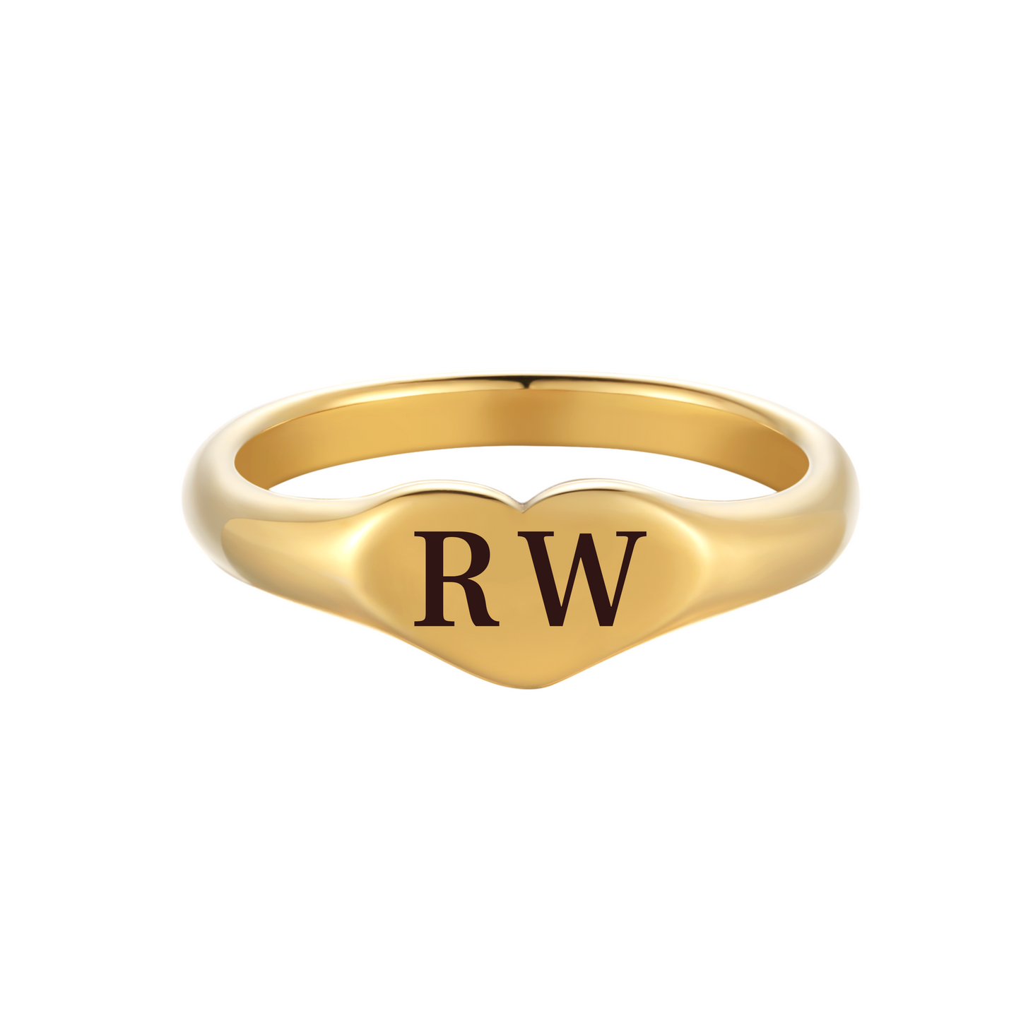 Personalized Heart Initial Ring - Wishe19