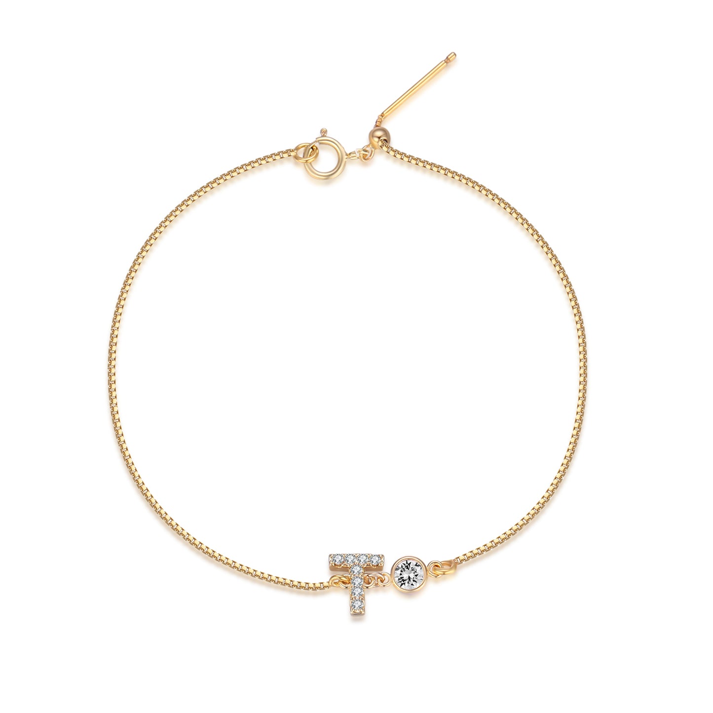 14KGF Initial Bracelet - Wishe19