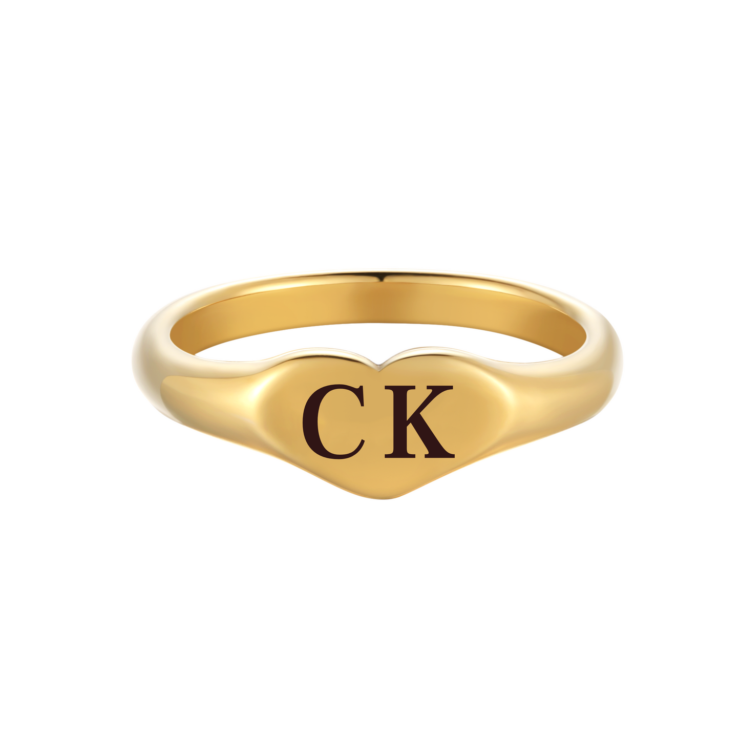 Personalized Heart Initial Ring - Wishe19