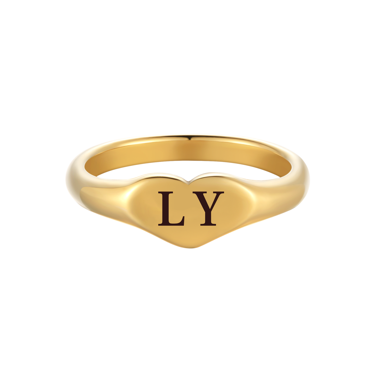 Personalized Heart Initial Ring - Wishe19