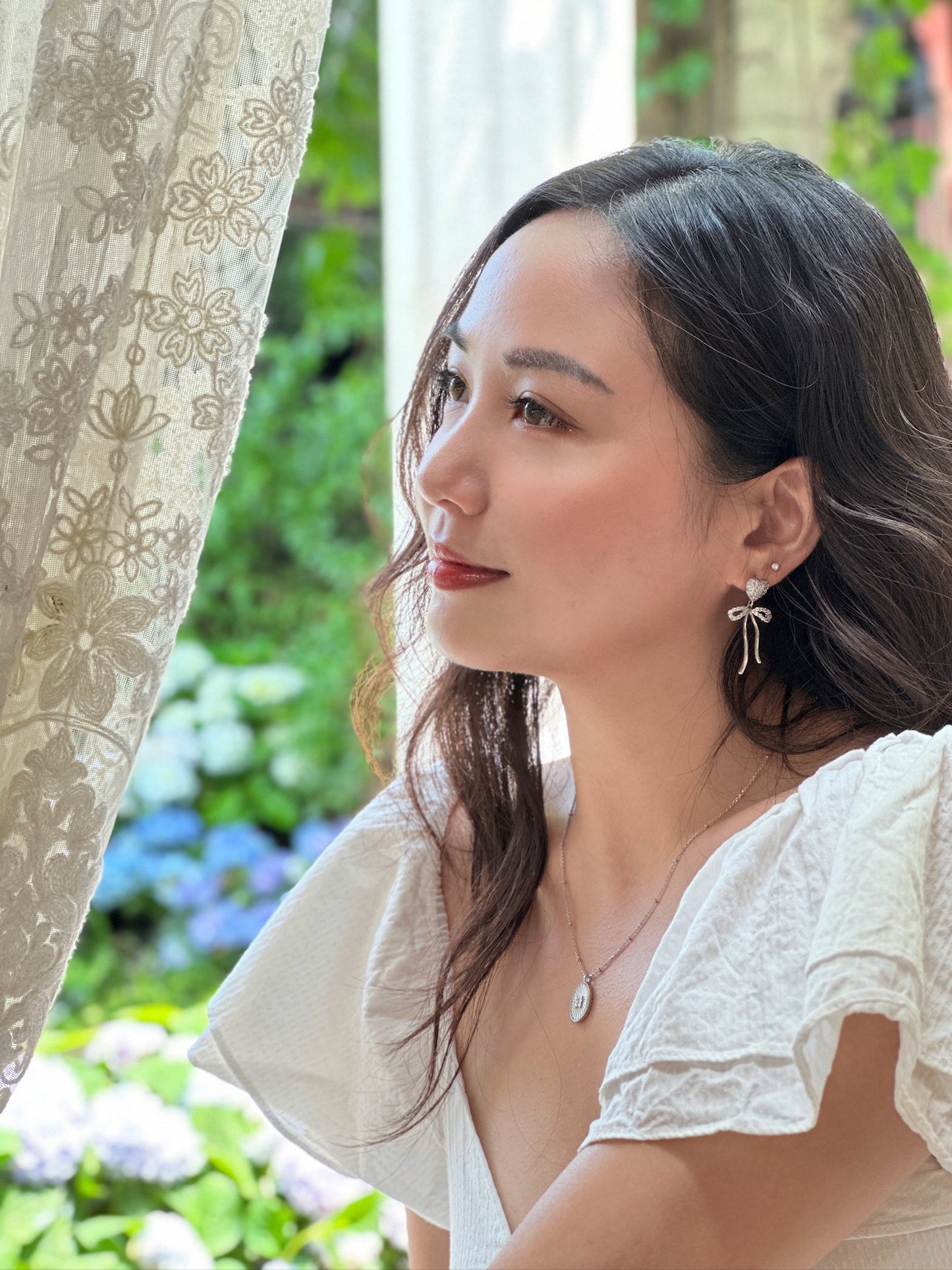 Ruby Love Earring- Silver - Wishe19
