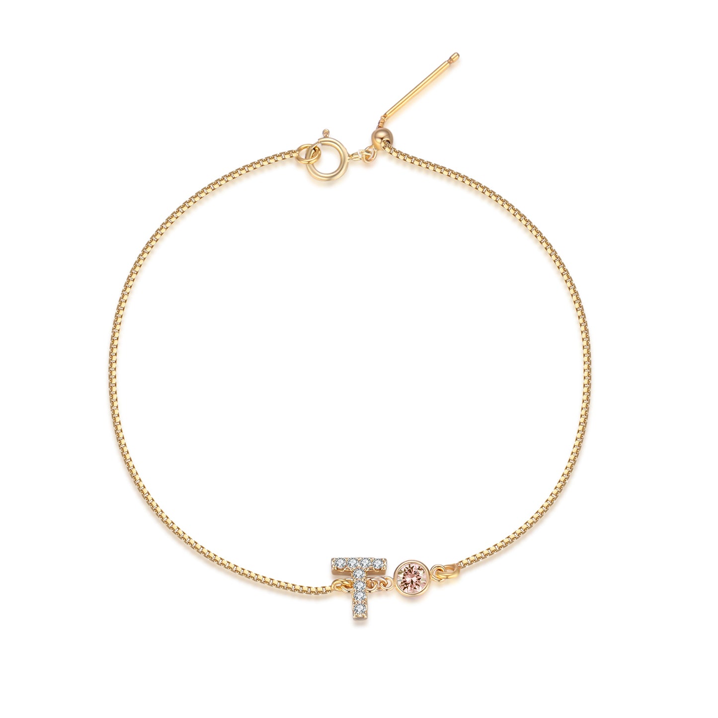 14KGF Initial Bracelet - Wishe19