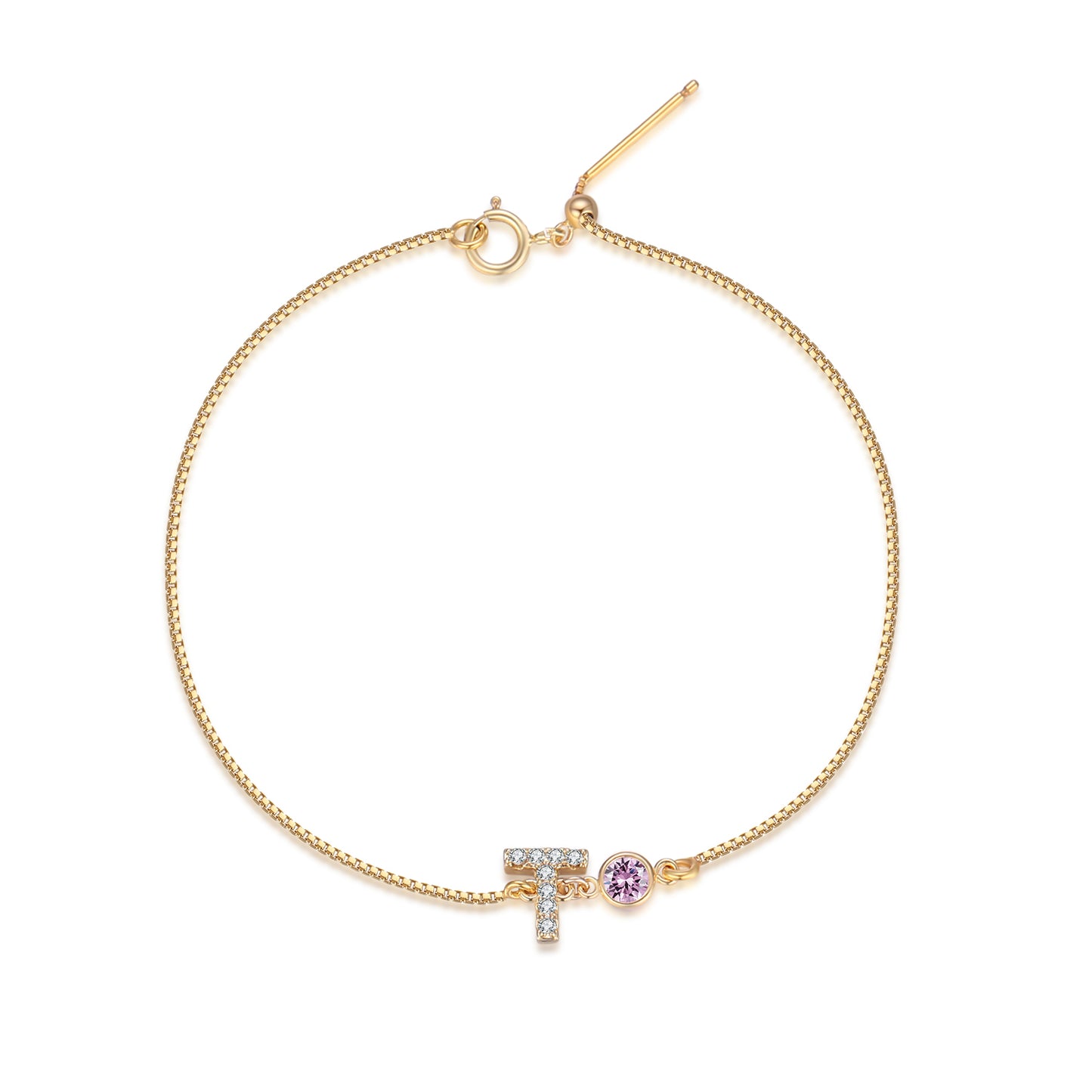14KGF Initial Bracelet - Wishe19