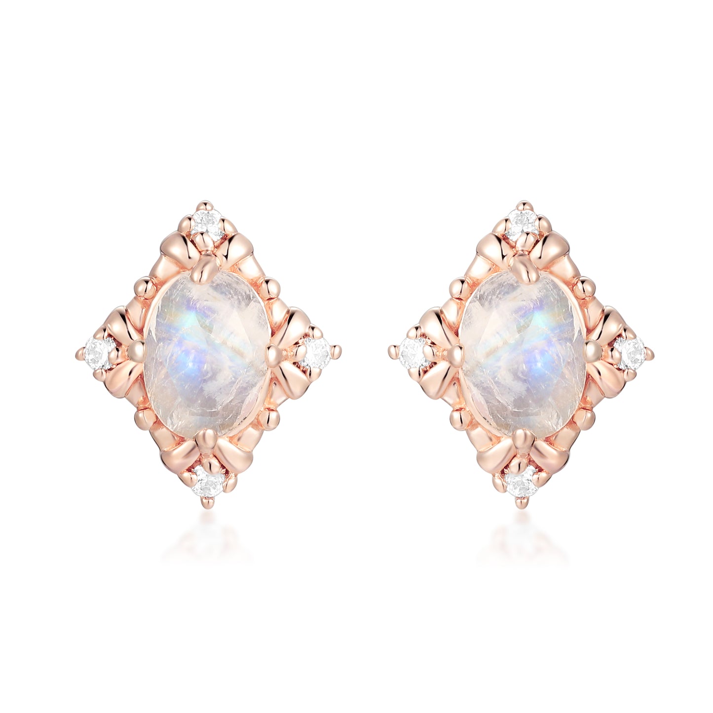 Crush On You Moonstone Earriing- Rose Gold - Wishe19