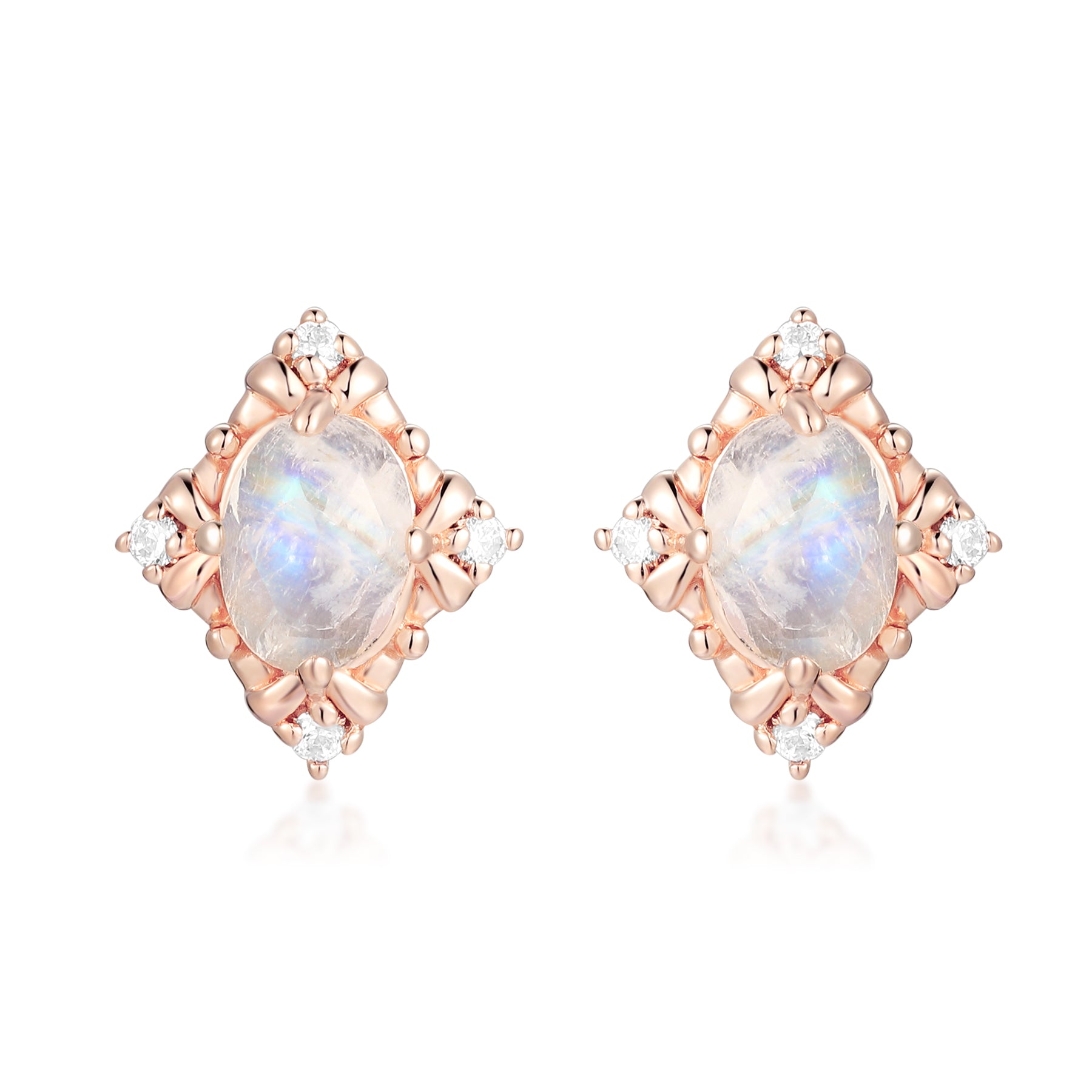 Crush On You Moonstone Earriing- Rose Gold - Wishe19