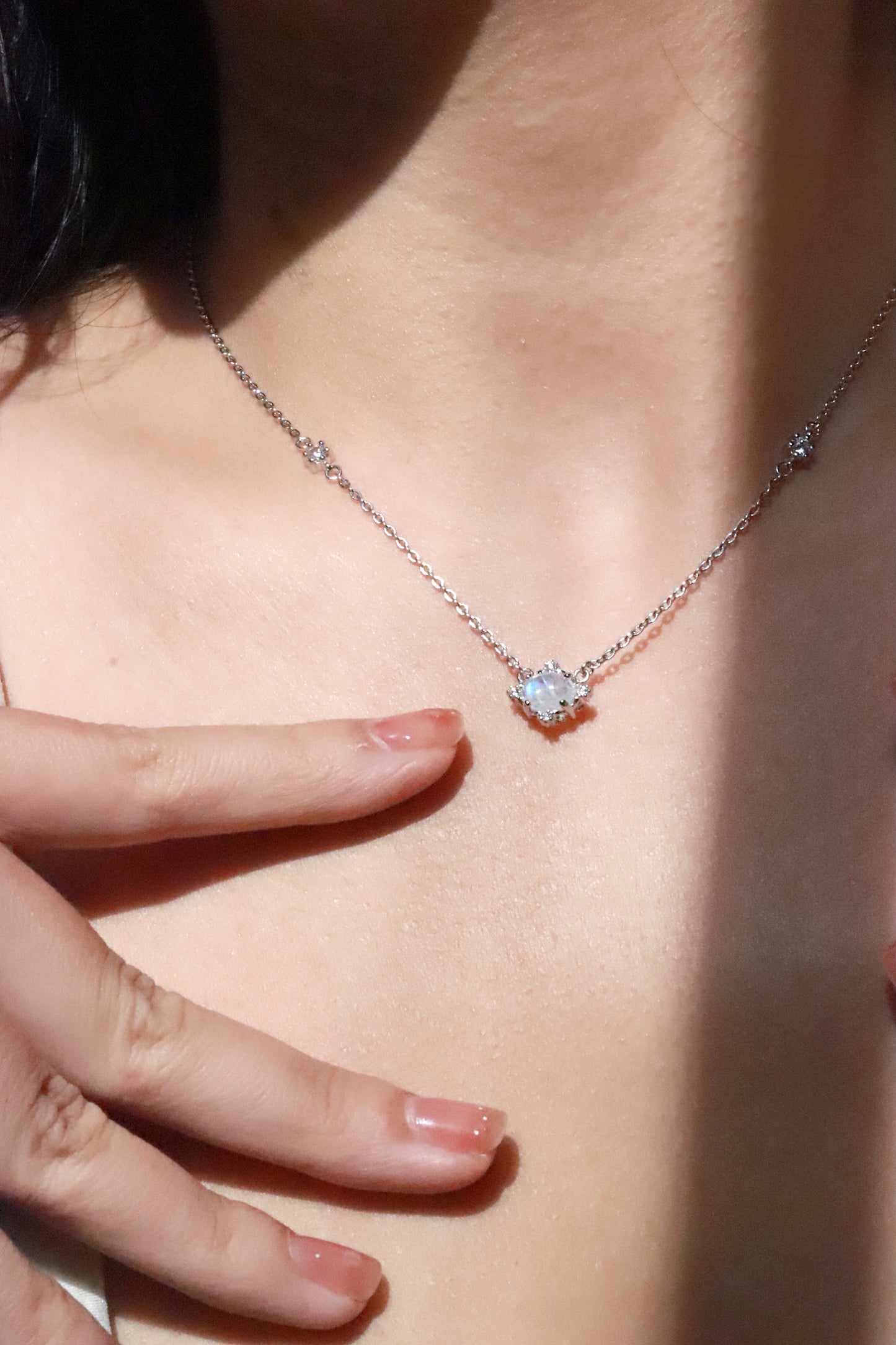 Moon Desire Necklace- Silver - Wishe19