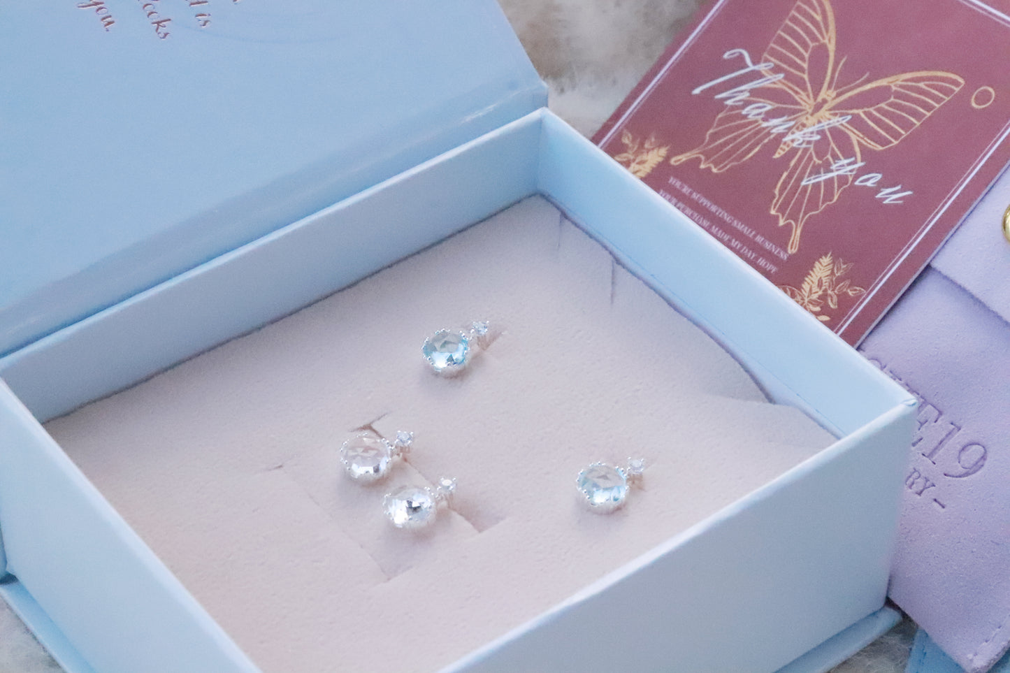 Sloane Blue Topaz Earring- Silver - Wishe19