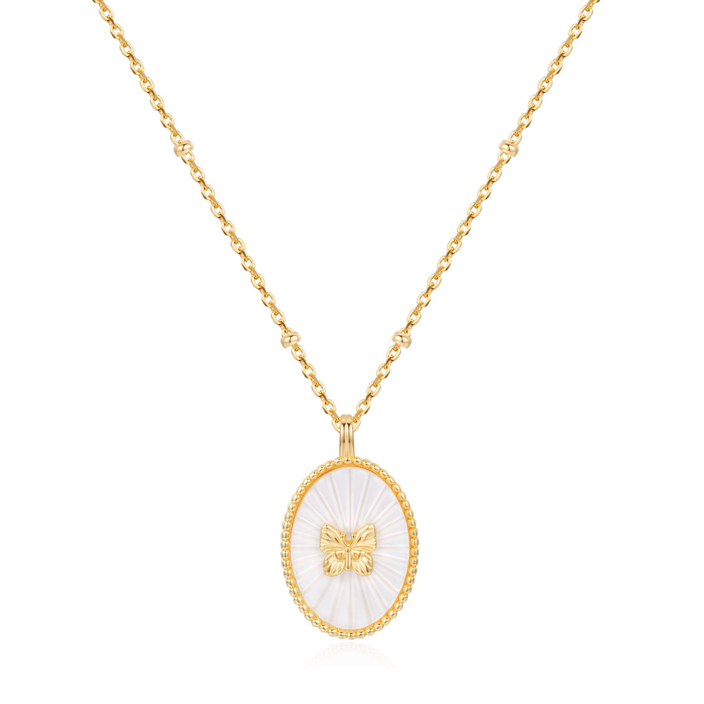 Luminous Butterfly Necklace- Gold - Wishe19