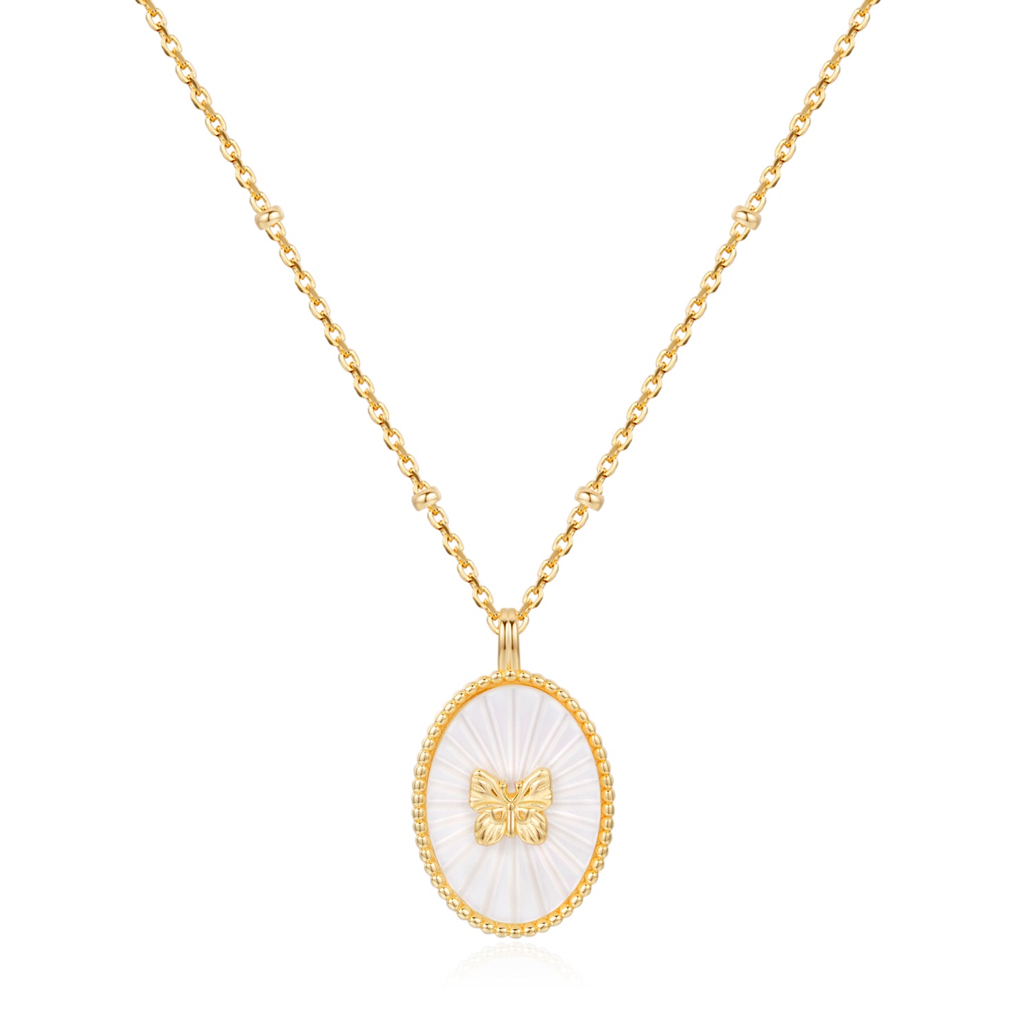 Luminous Butterfly Necklace- Gold - Wishe19