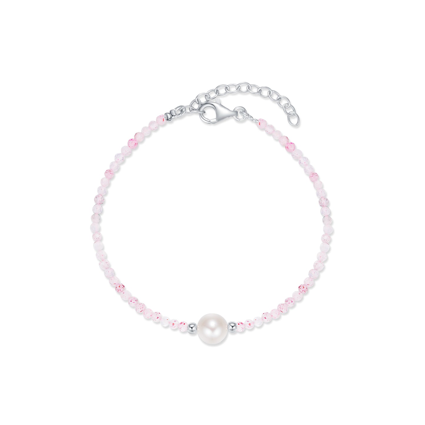 Shimmering Sky Bracelet- Strawberry Quartz - Wishe19