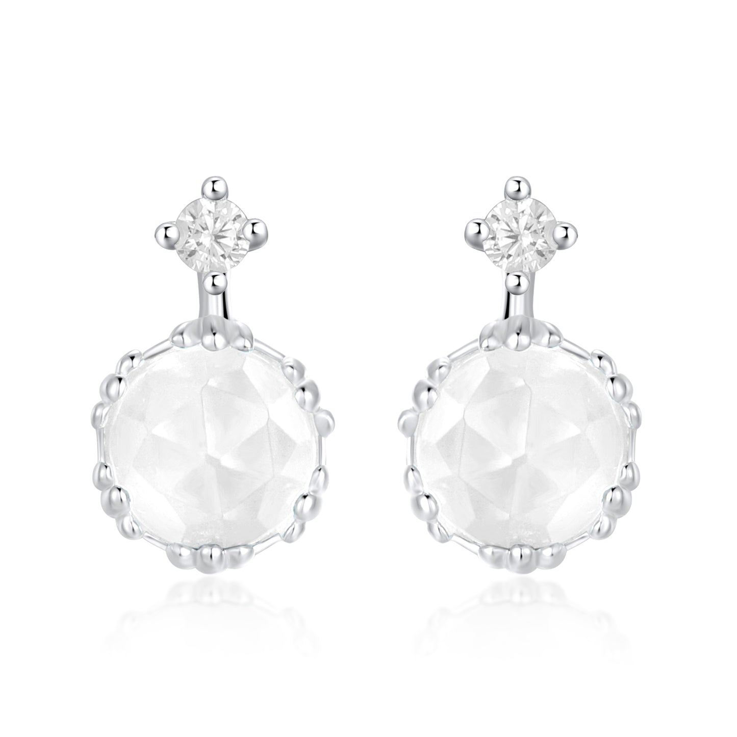 Sloane Wgite Topaz Earring- Silver