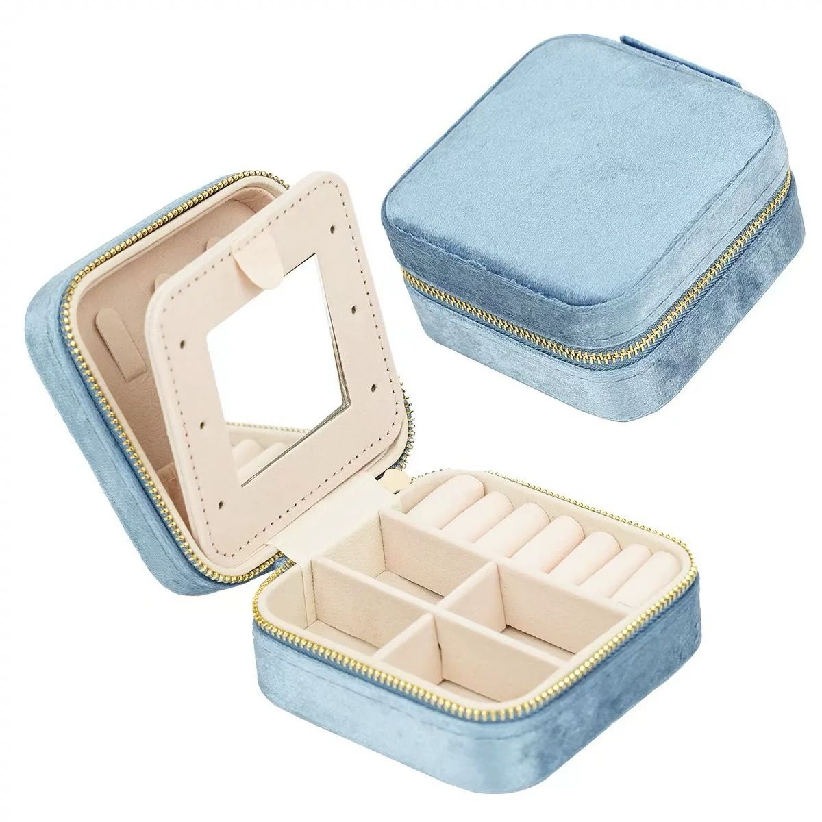 高級絨面收納首飾盒 Customized jewelry box with name - Wishe19