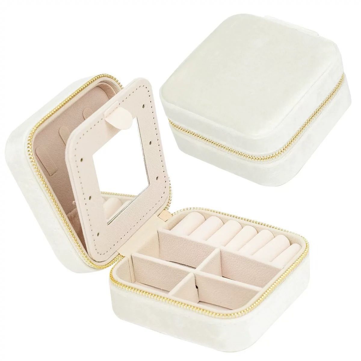 高級絨面收納首飾盒 Customized jewelry box with name - Wishe19