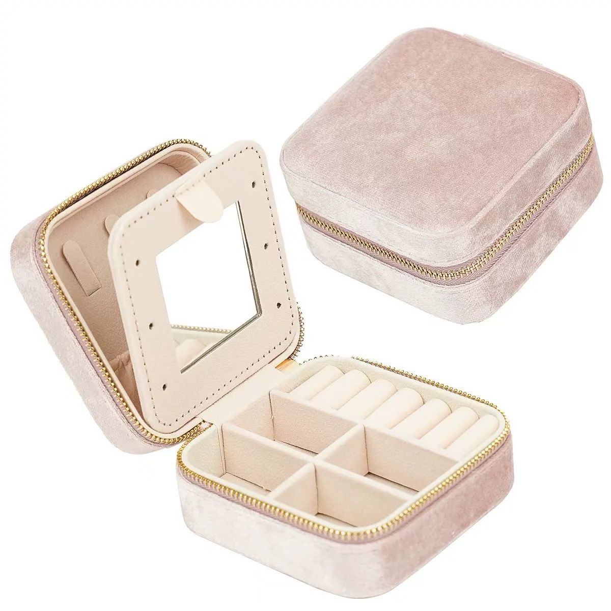 高級絨面收納首飾盒 Customized jewelry box with name - Wishe19