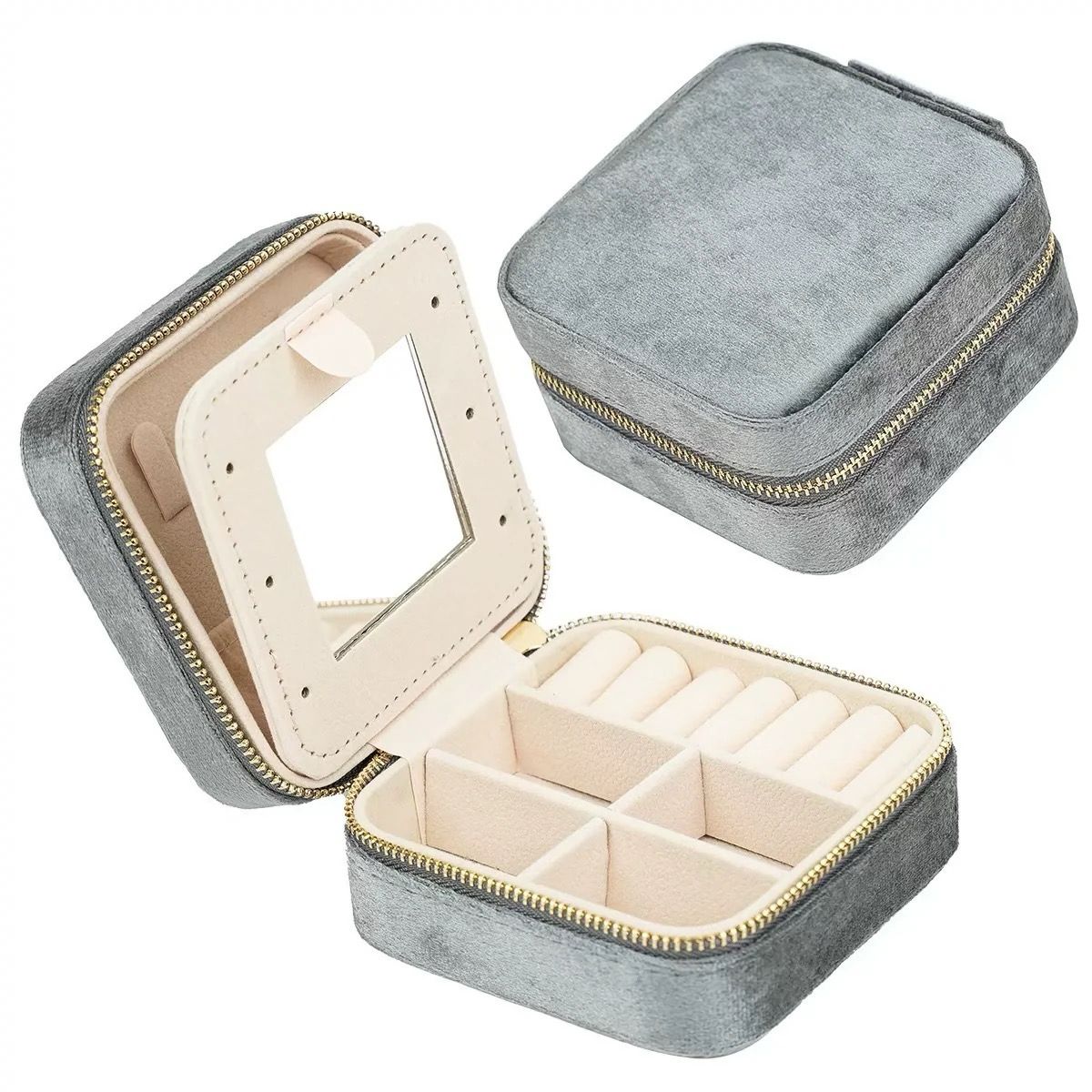 高級絨面收納首飾盒 Customized jewelry box with name - Wishe19