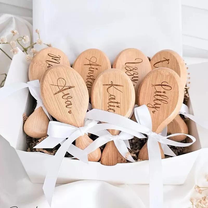 訂製純木氣墊梳子 Personalized bridesmaids comb - Wishe19