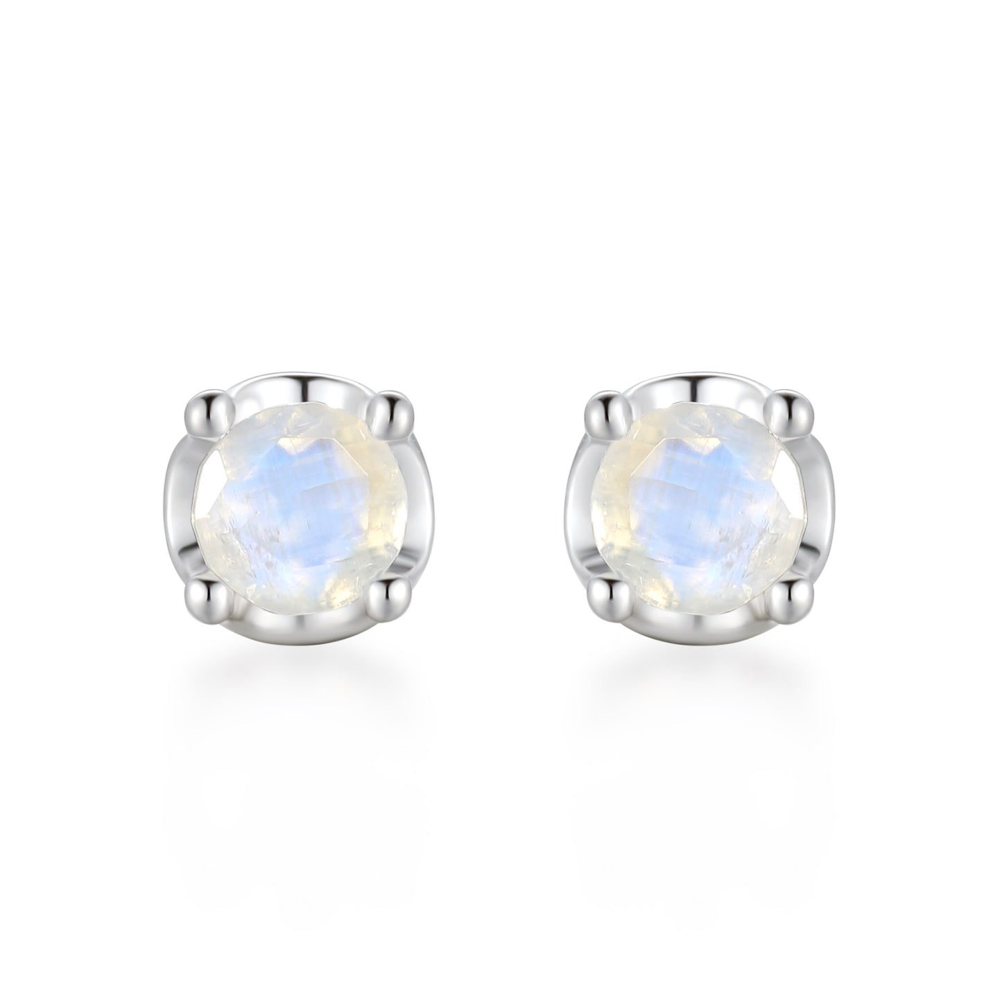 Moonstone Stud Earring- Silver