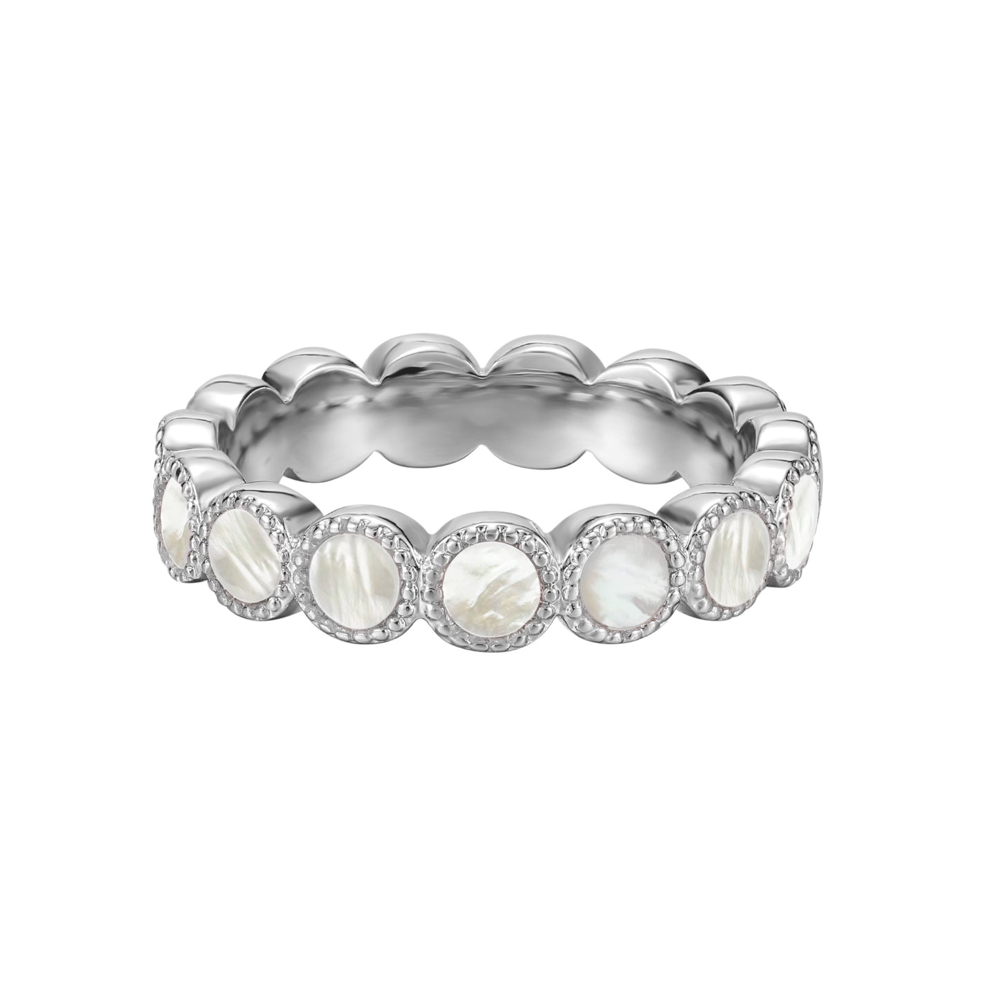 Kensley Mother Pearl Ring- Silver - Wishe19
