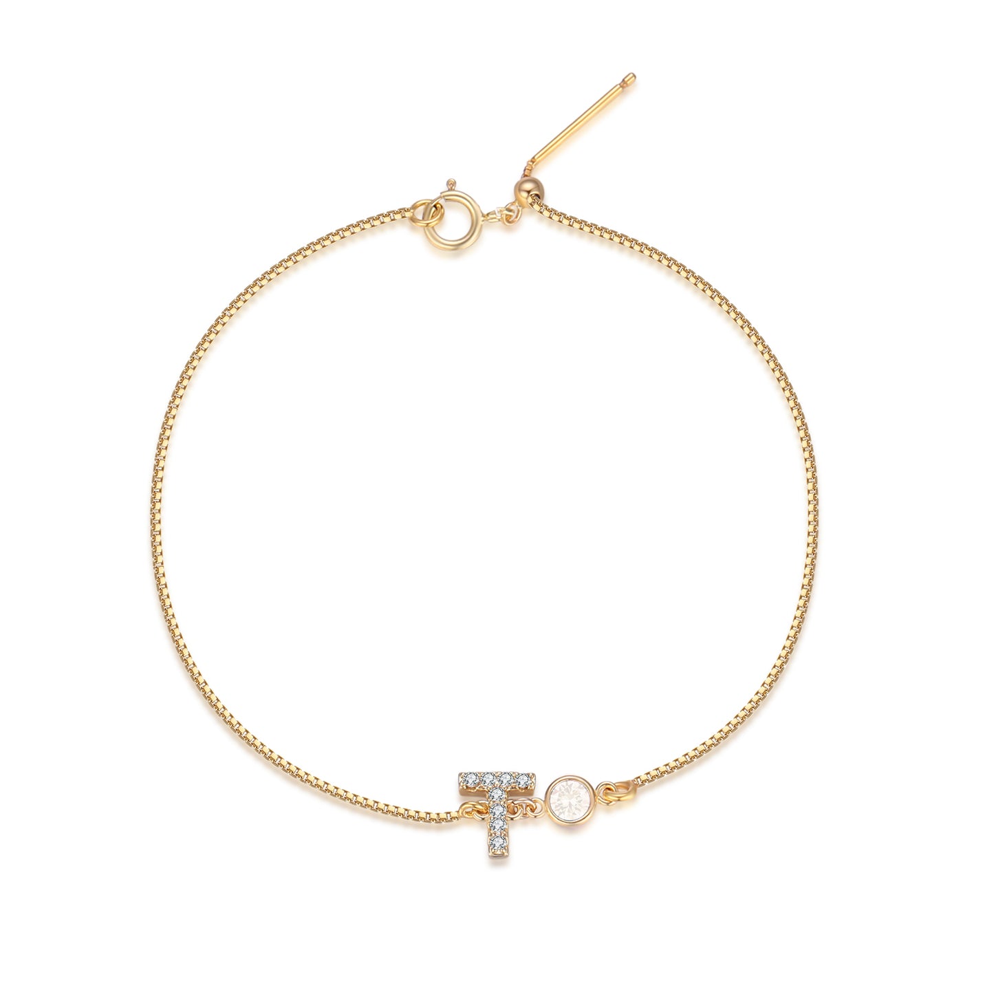 14KGF Initial Bracelet - Wishe19