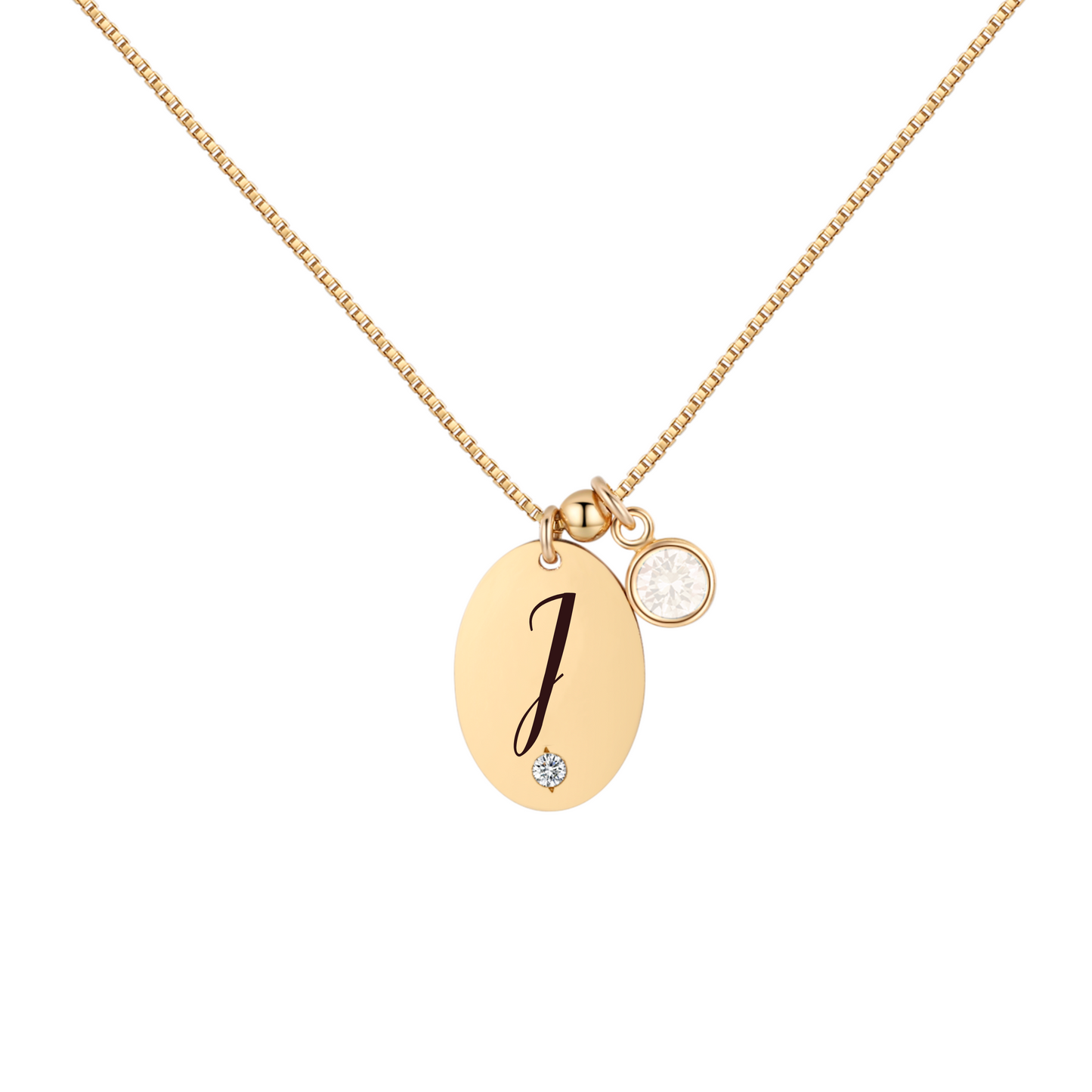 14KGF Initial Necklace- Letter J - Wishe19