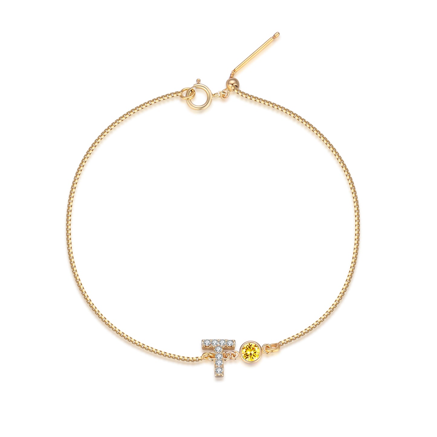 14KGF Initial Bracelet - Wishe19