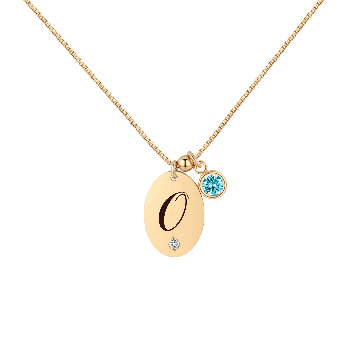 14KGF Initial Necklace- Letter O - Wishe19