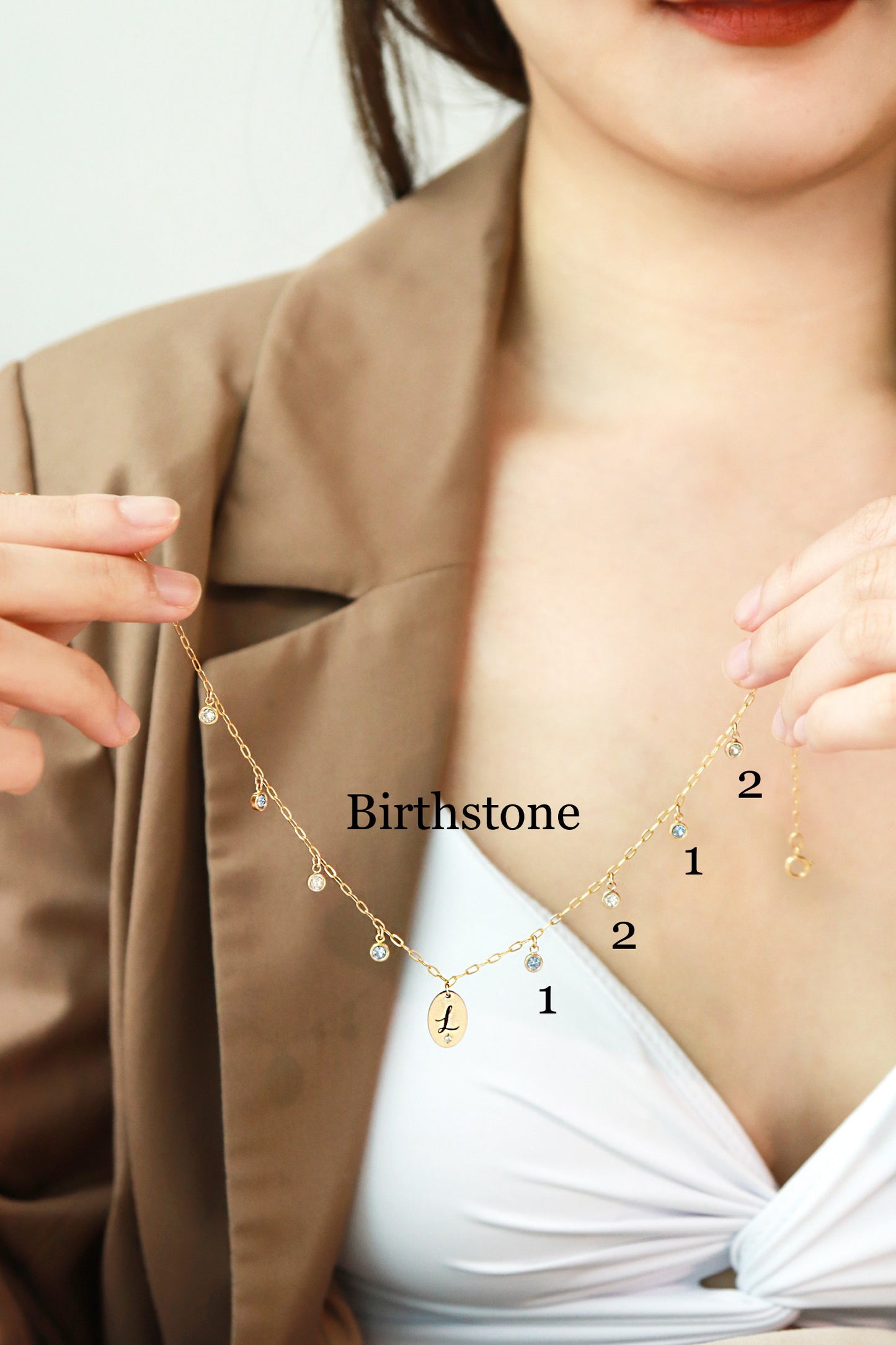 14KGF Two-Tone Initial Necklace - Wishe19