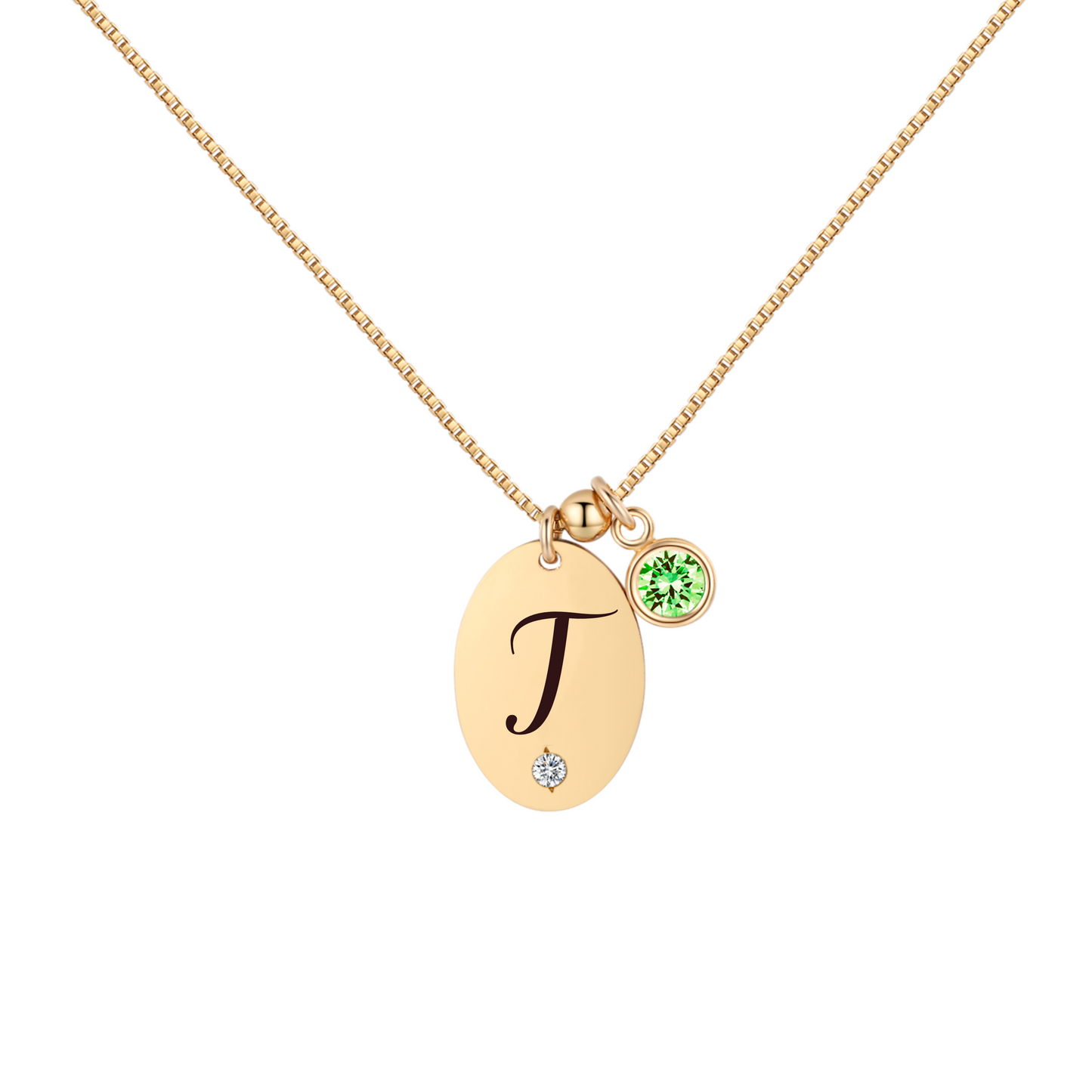 14KGF Initial Necklace- Letter T - Wishe19