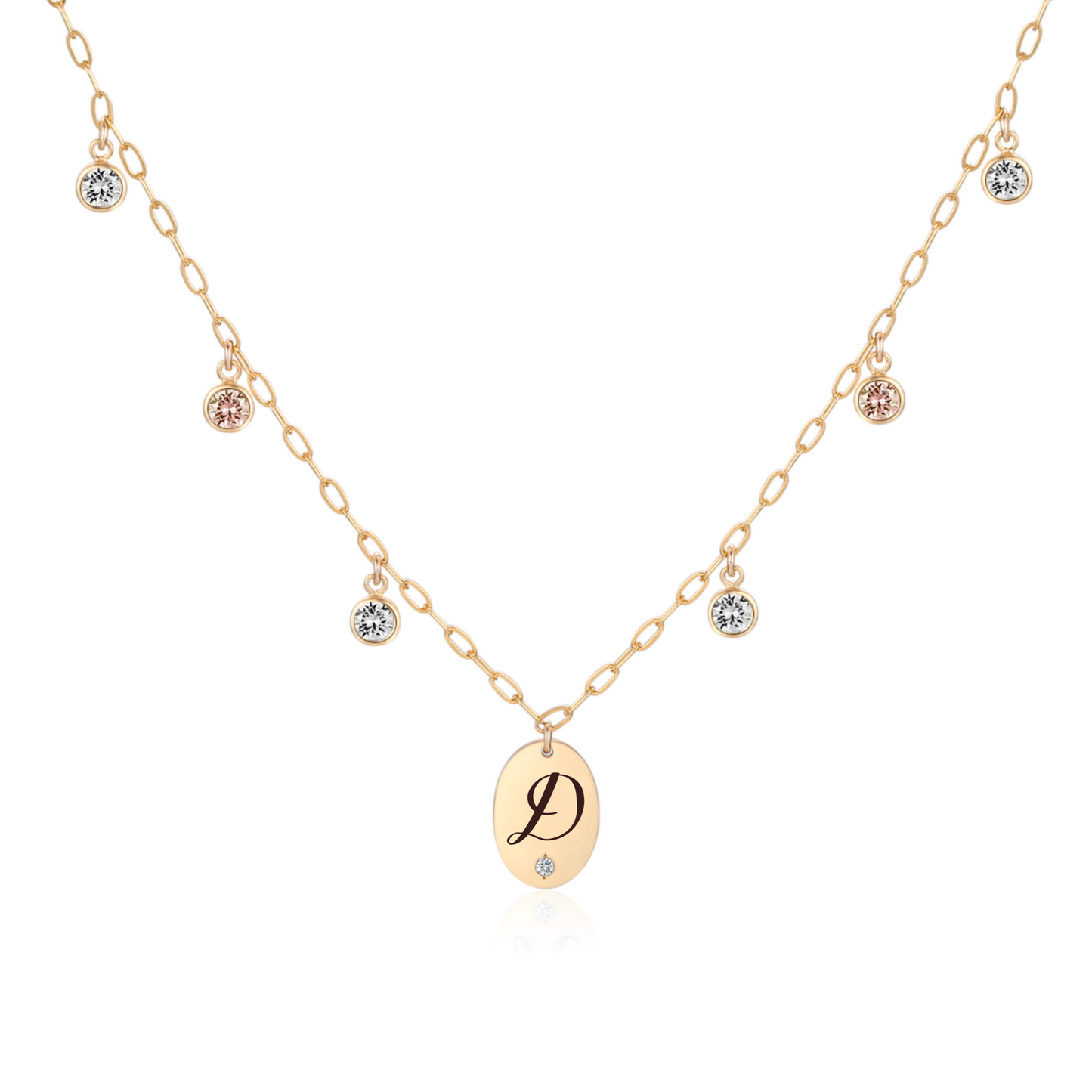 14KGF Two-Tone Initial Necklace - Wishe19