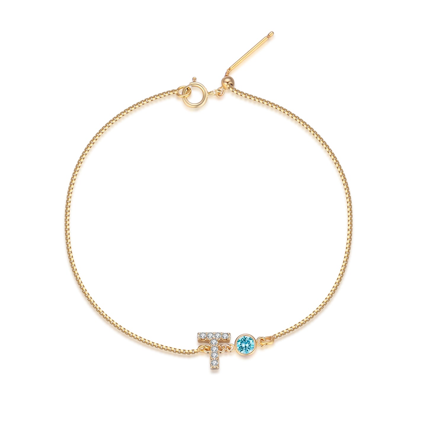 14KGF Initial Bracelet - Wishe19