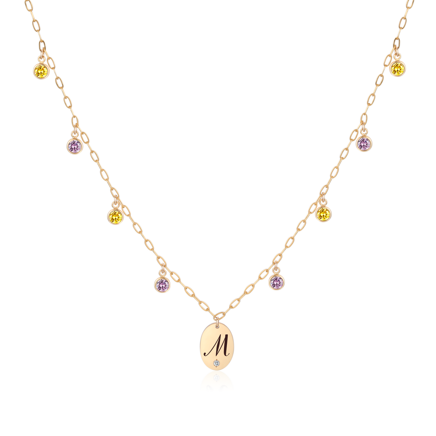 14KGF Two-Tone Initial Necklace - Wishe19