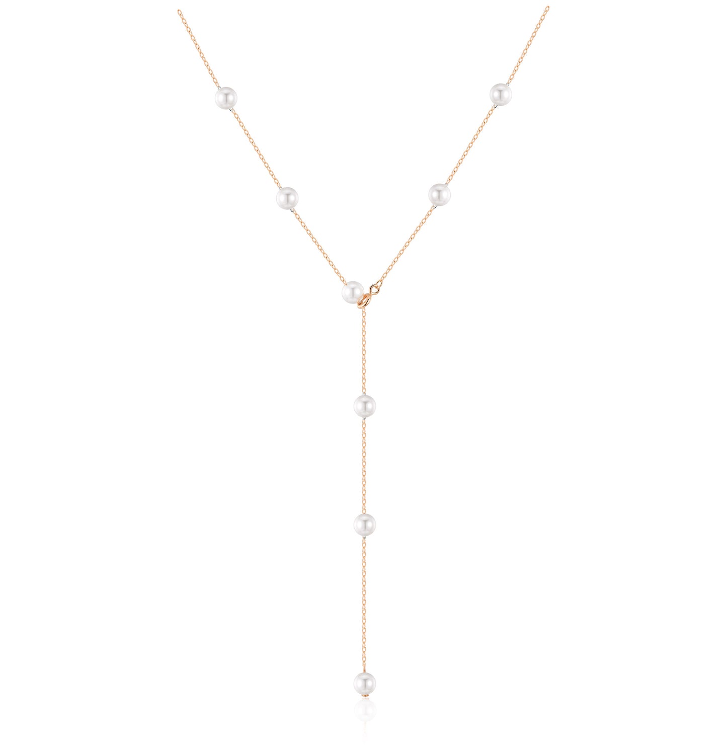3-Ways Lariat Necklace- Rose gold - Wishe19