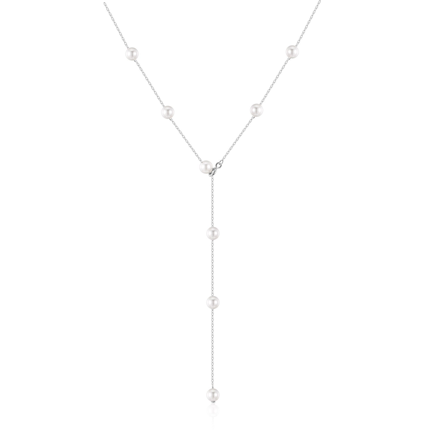 3-Ways Lariat Necklace- Silver - Wishe19
