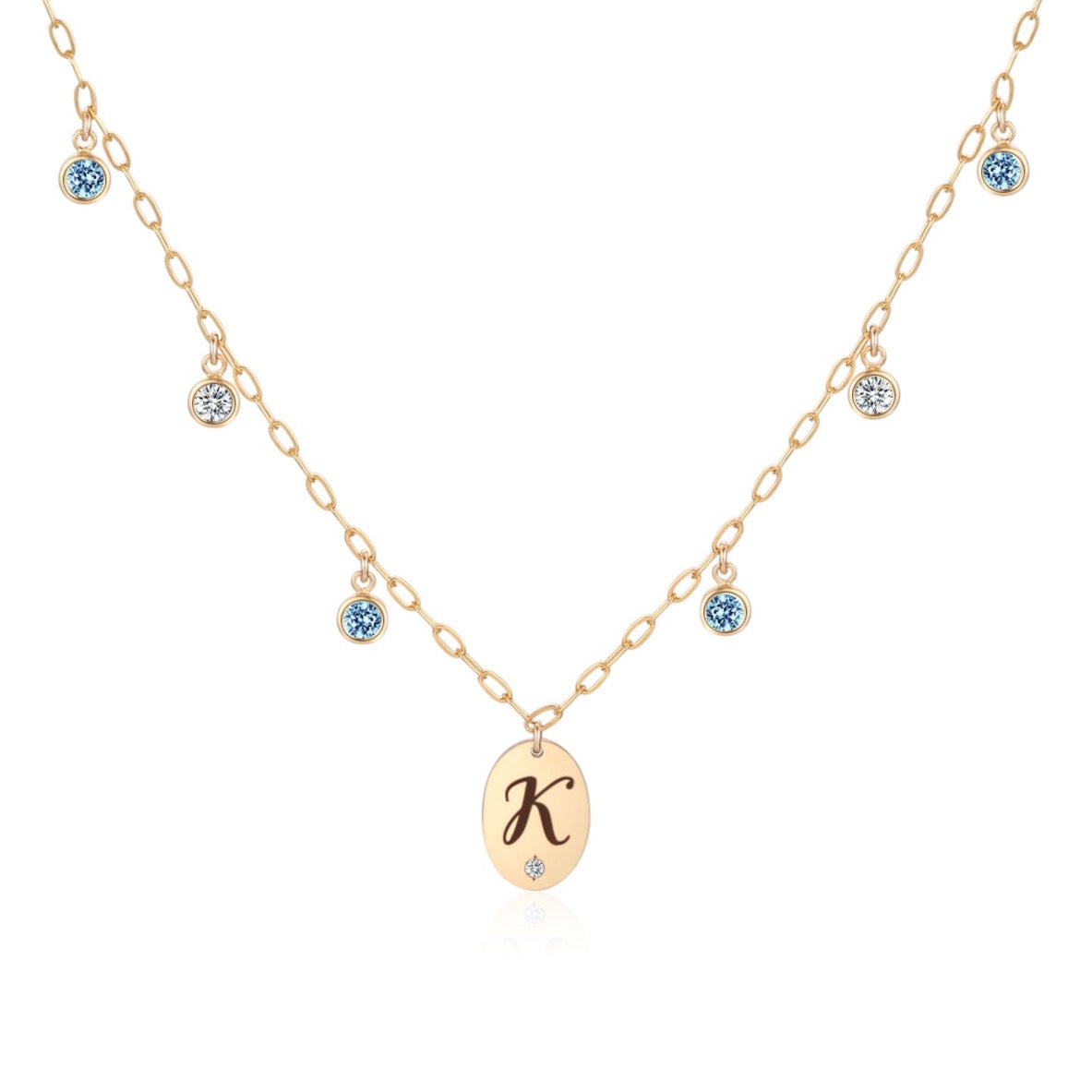 14KGF Two-Tone Initial Necklace - Wishe19