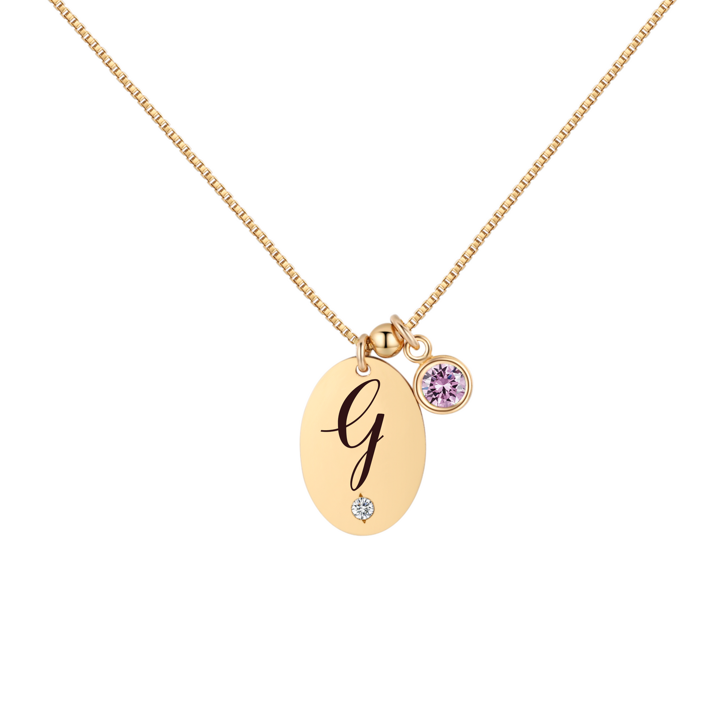 14KGF Initial Necklace- Letter G - Wishe19