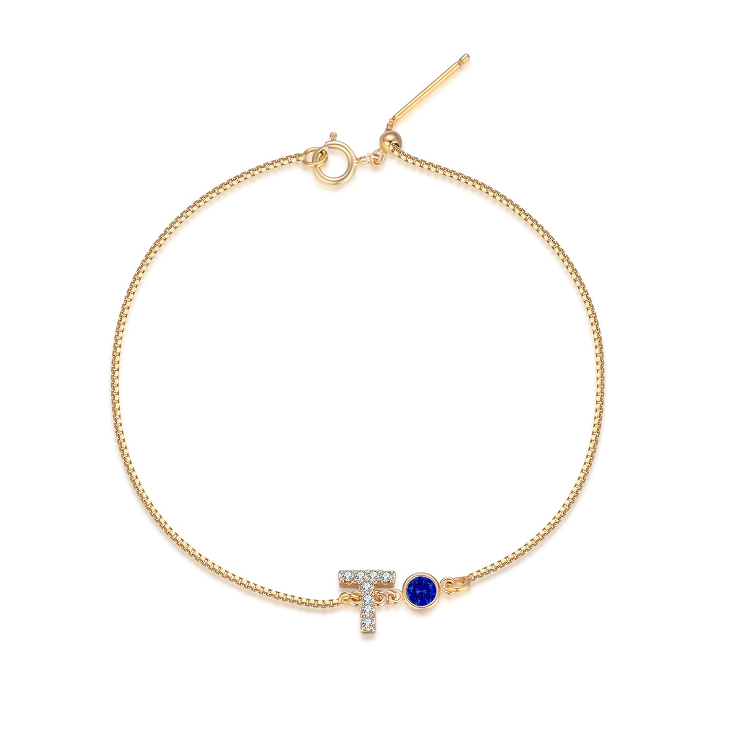 14KGF Initial Bracelet - Wishe19