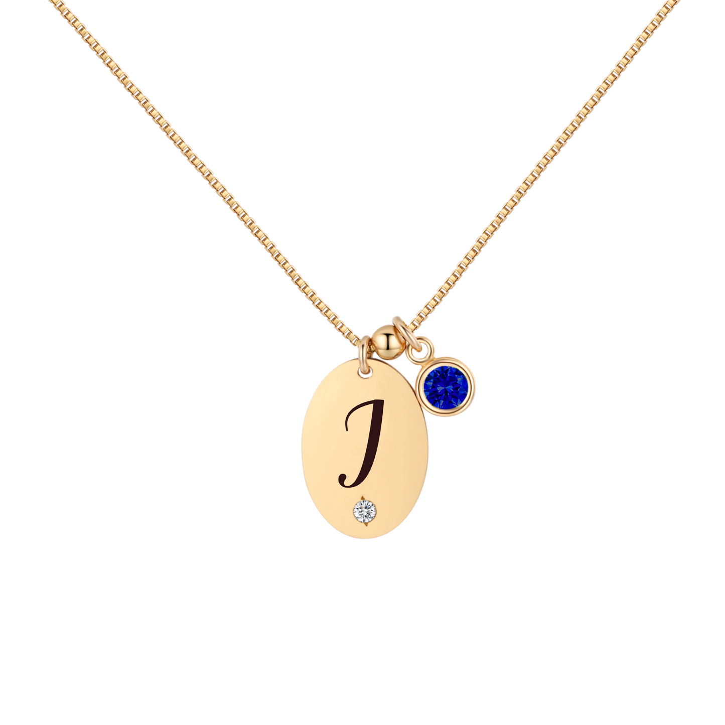 14KGF Initial Necklace- Letter I - Wishe19