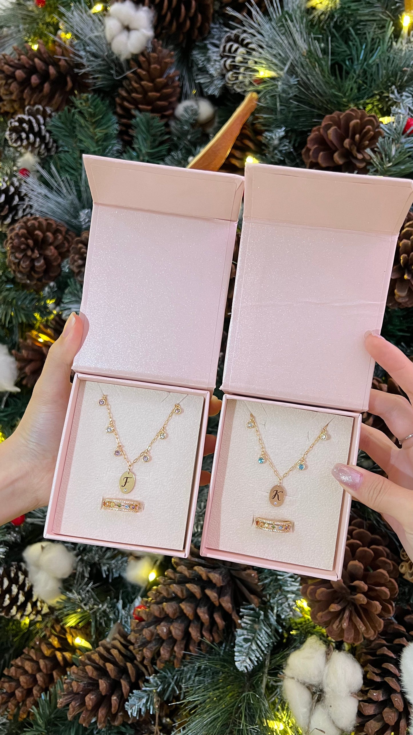 14KGF Two-Tone Initial Necklace - Wishe19