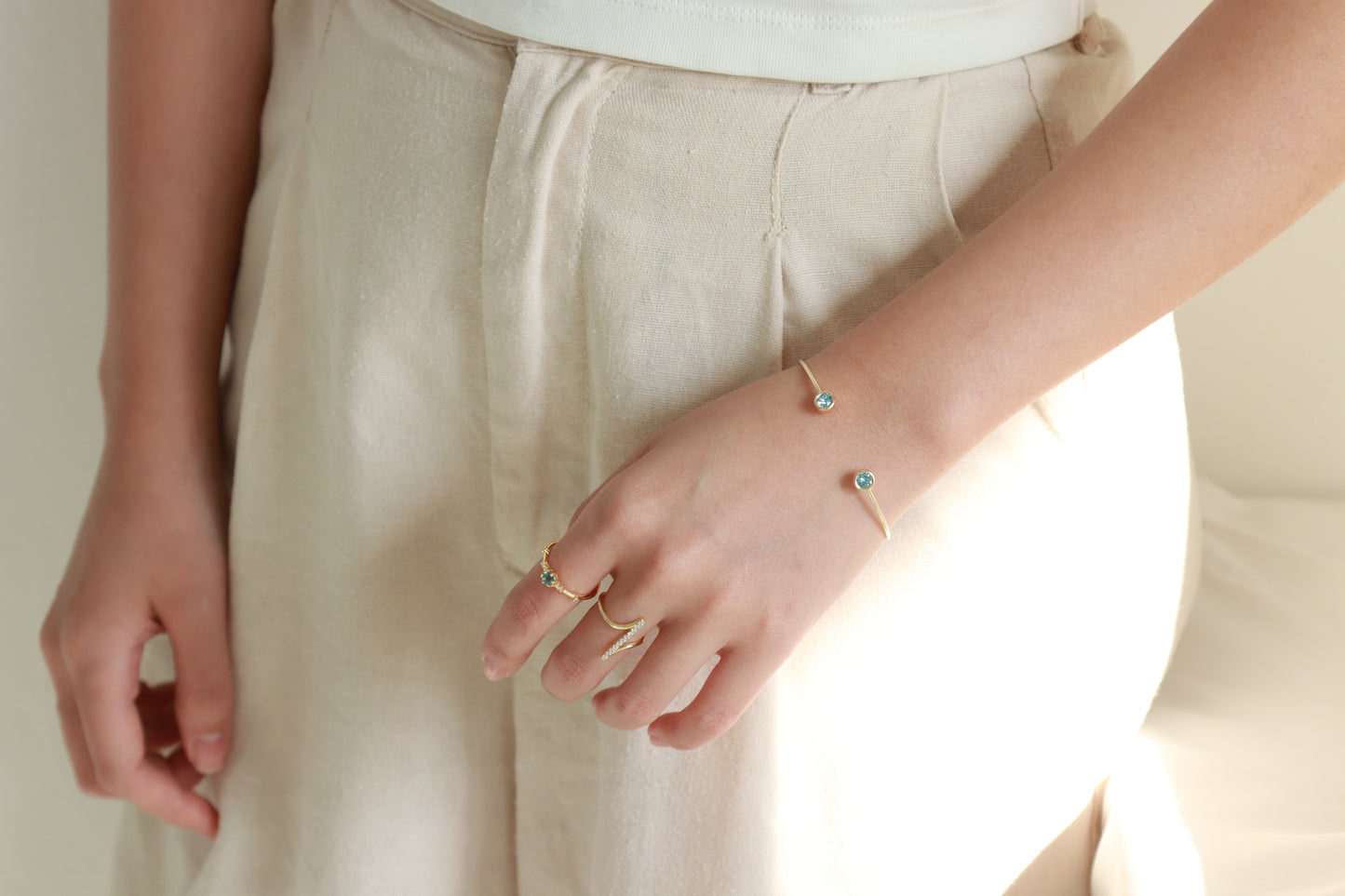 14KGF Birthstone Cuff - Wishe19