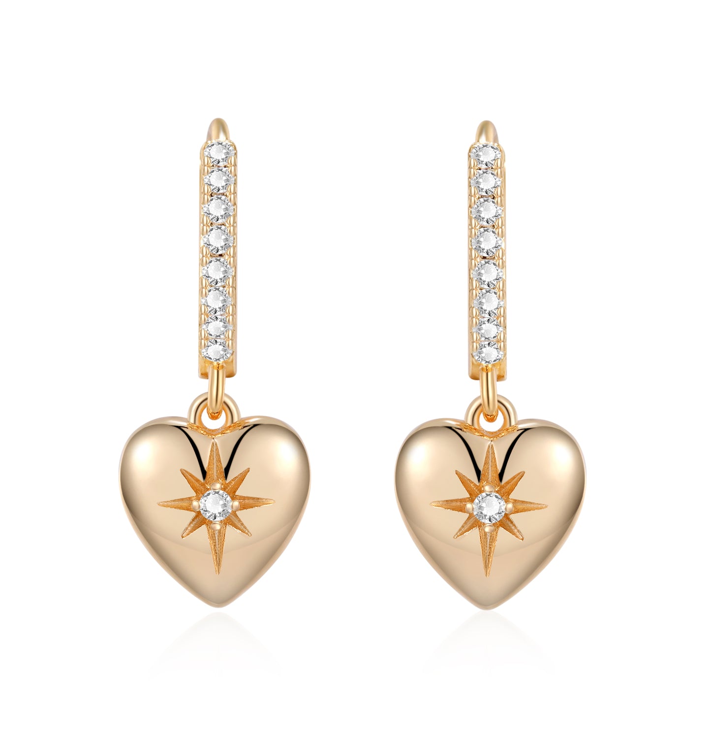 Shinning Heart Hoop Earring - Wishe19