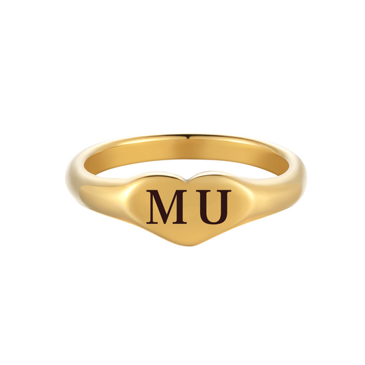 Personalized Heart Initial Ring