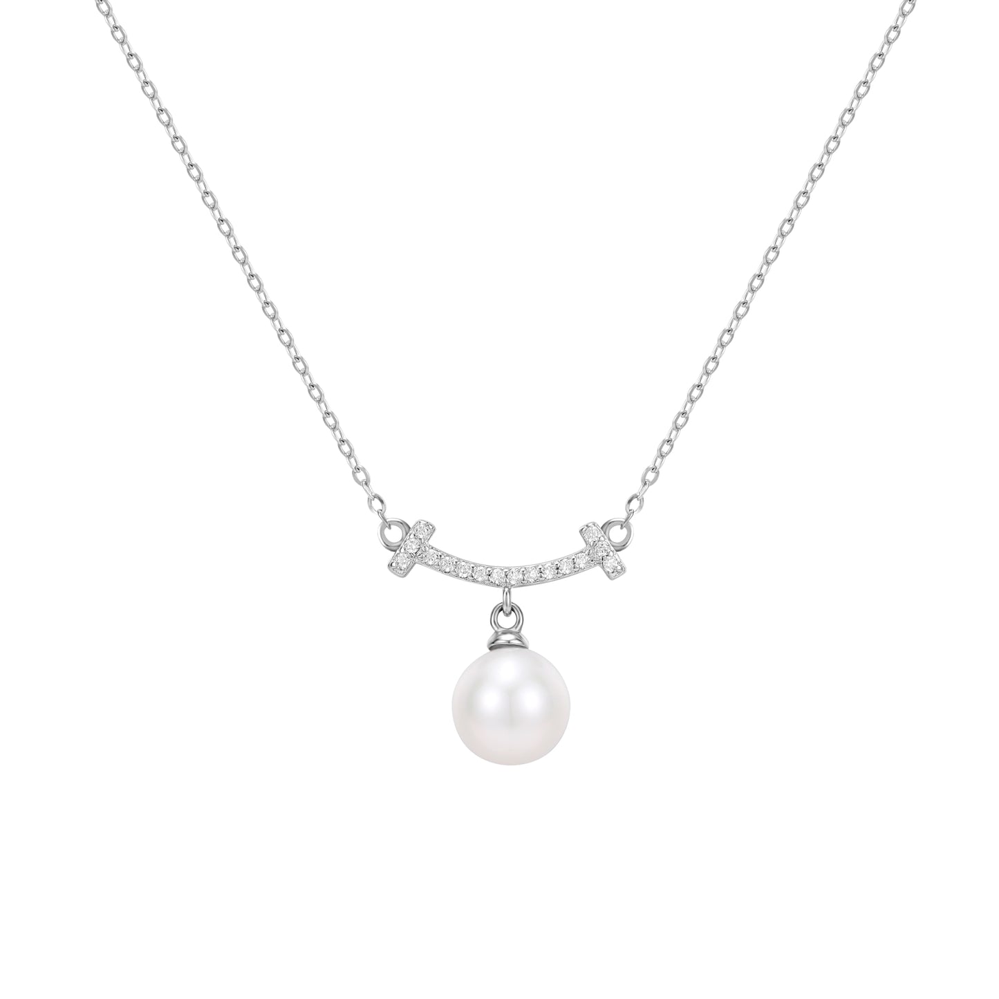 Aila Pearl Necklace- Silver