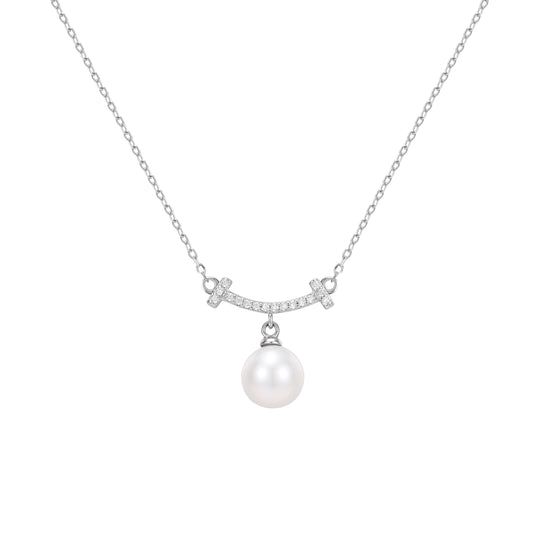 Aila Pearl Necklace- Silver