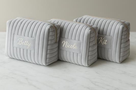 訂製絨面姊妹化妝袋 Personalized Makeup Bag - Wishe19