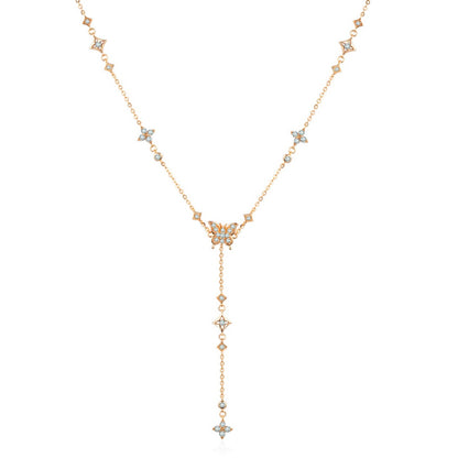 Heavenly Flight Y shape Necklace- Rose Gold